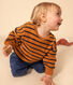 Sweatshirt en bouclette éponge rayée bébé