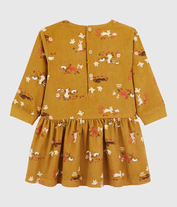Robe en velours b&eacute;b&eacute;. jaune/multicouleur