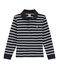 Polo manches longues enfant garçon bleu SMOKING/beige COQUILLE