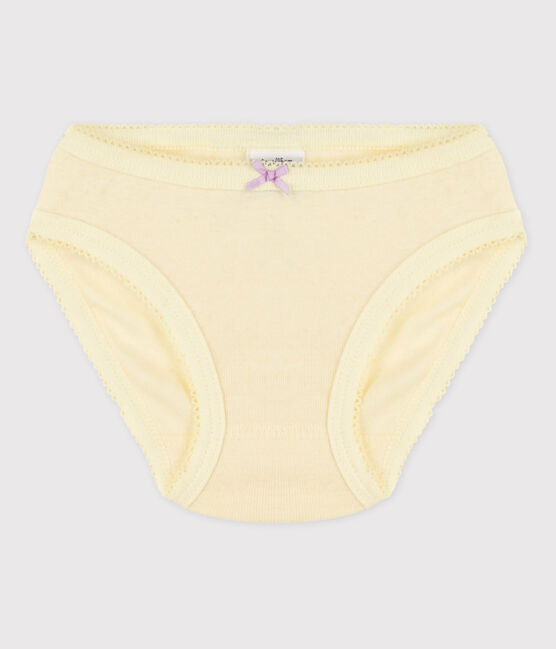 Culotte petite fille en coton jaune CITRONEL