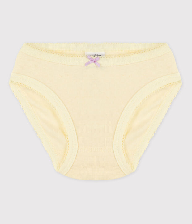 Culotte petite fille en coton jaune