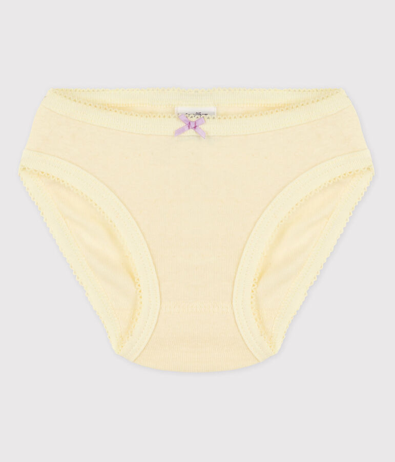 Culotte petite fille en coton jaune