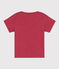Tee-shirt manches courtes b&eacute;b&eacute; en jersey flamm&eacute; rose