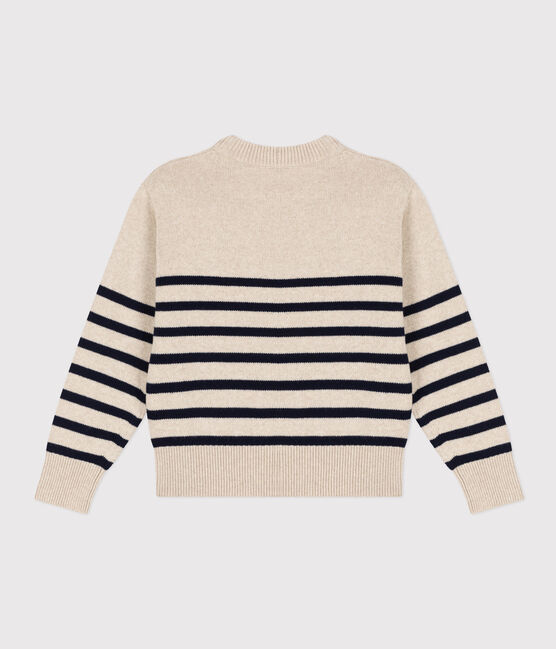 Pull en laine marinière Femme blanc AVALANCHE/bleu SMOKING