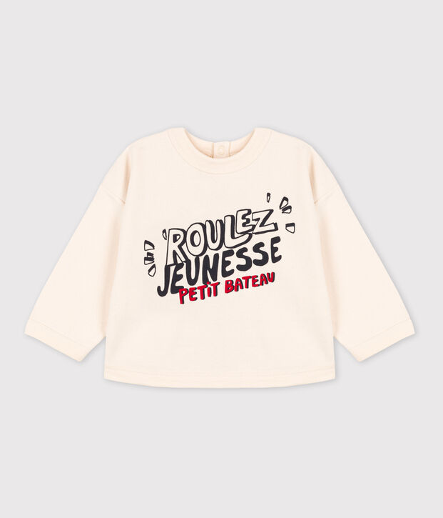 Sweatshirt b&eacute;b&eacute; en coton &eacute;cru