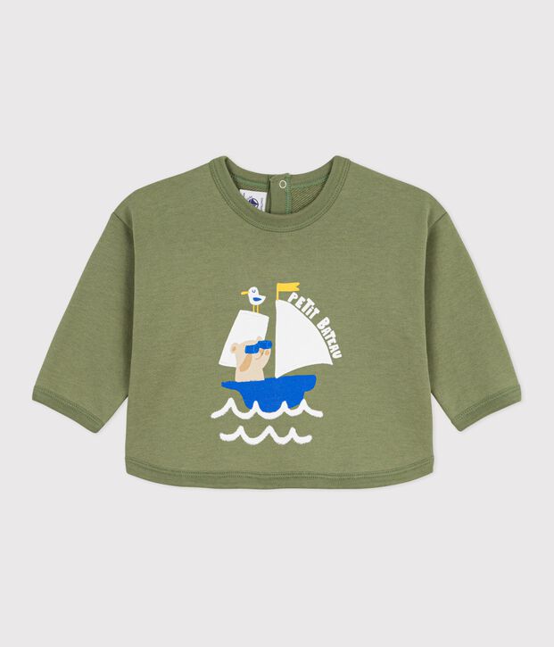 Sweatshirt &agrave; capuche b&eacute;b&eacute; en coton &agrave; motifs kaki