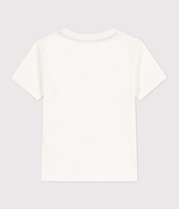 Tee-shirt manches courtes en coton enfant gar&ccedil;on blanc