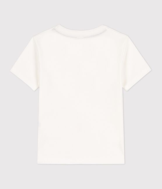 Tee-shirt manches courtes en coton enfant garçon blanc MARSHMALLOW