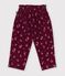 Pantalon b&eacute;b&eacute; en velours imprim&eacute; &agrave; fleurs rouge/multicouleur