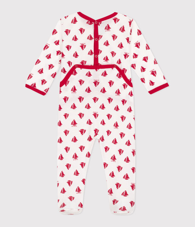 Dors bien en coton b&eacute;b&eacute; blanc/rouge