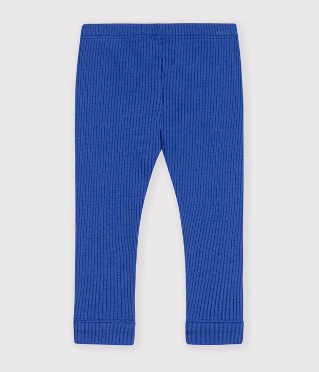 Legging b&eacute;b&eacute; en coton uni bleu