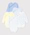 Lot de 5 bodies croisés manches longues bébé en coton biologique variante 2
