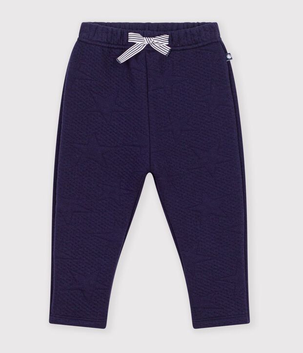 Pantalon b&eacute;b&eacute; en coton &eacute;pais &agrave; motifs &eacute;toiles bleu marine