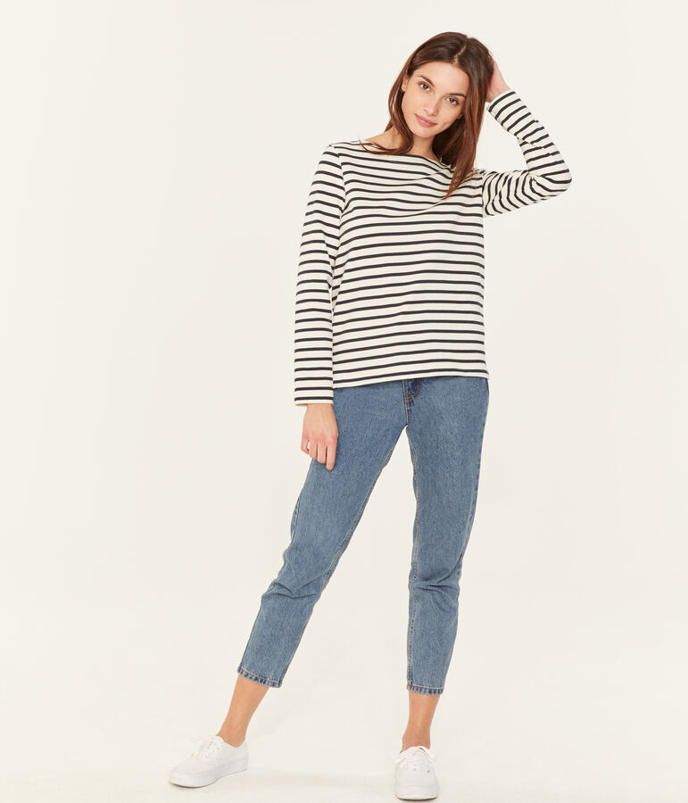 Marini&egrave;re iconique femme beige COQUILLE/bleu SMOKING