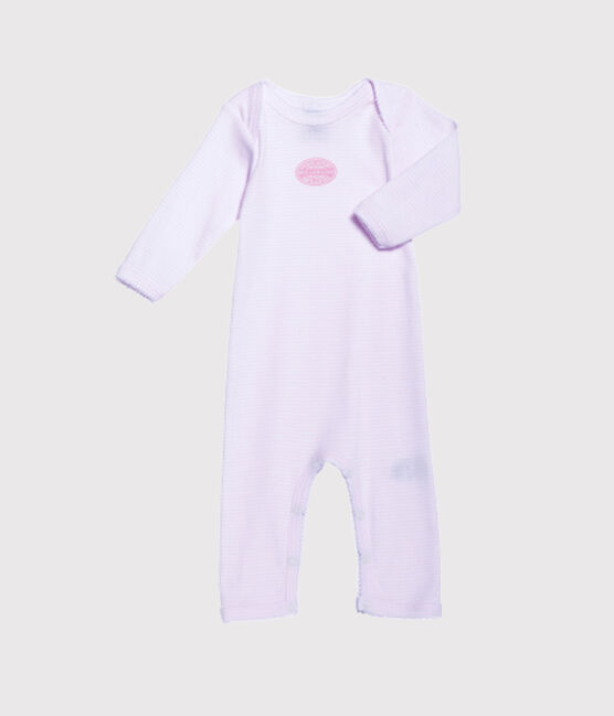 Body long bébé fille à milleraies rose VIENNE/blanc ECUME