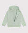 Sweatshirt zippé à capuche en molleton enfant garçon vert HERBIER