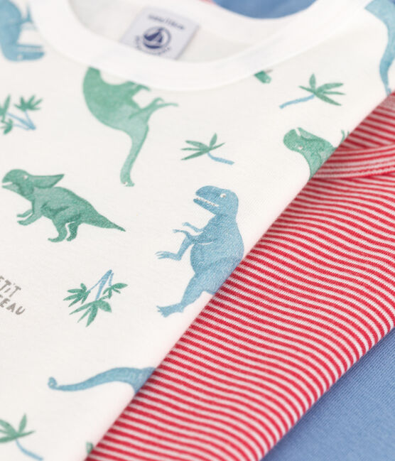 Lot de 3 tee-shirts enfant en coton manches courtes dinosaures variante 1