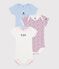 Lot de 3 bodies manches courtes en coton b&eacute;b&eacute; multicouleur