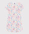 Chemise de nuit imprimé jungle petite fille en coton blanc MARSHMALLOW/blanc MULTICO
