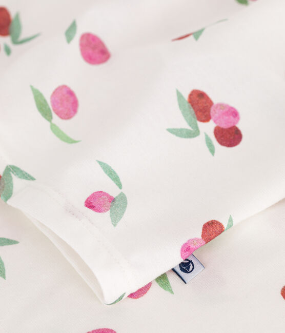 Pyjama short enfant en coton imprimé fruits blanc MARSHMALLOW/blanc MULTICO