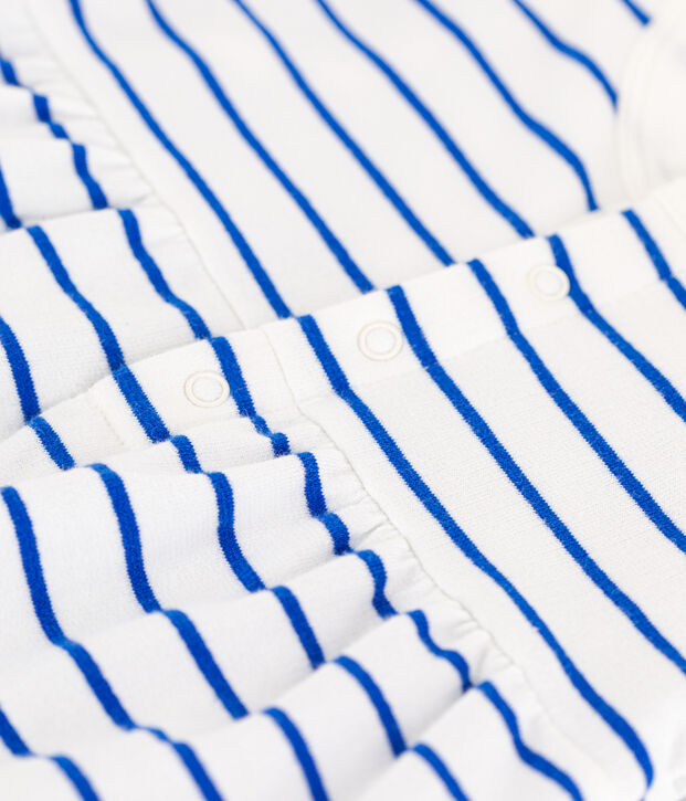 Robe en molleton b&eacute;b&eacute; avec body int&eacute;gr&eacute; blanc/bleu