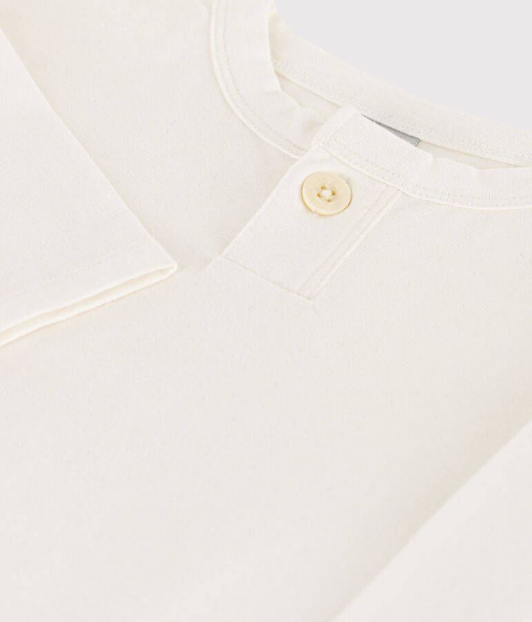 Tee-shirt manches longues b&eacute;b&eacute; en coton blanc MARSHMALLOW