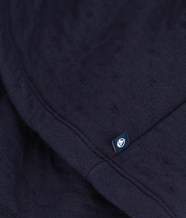 Robe manches longues unie enfant fille bleu