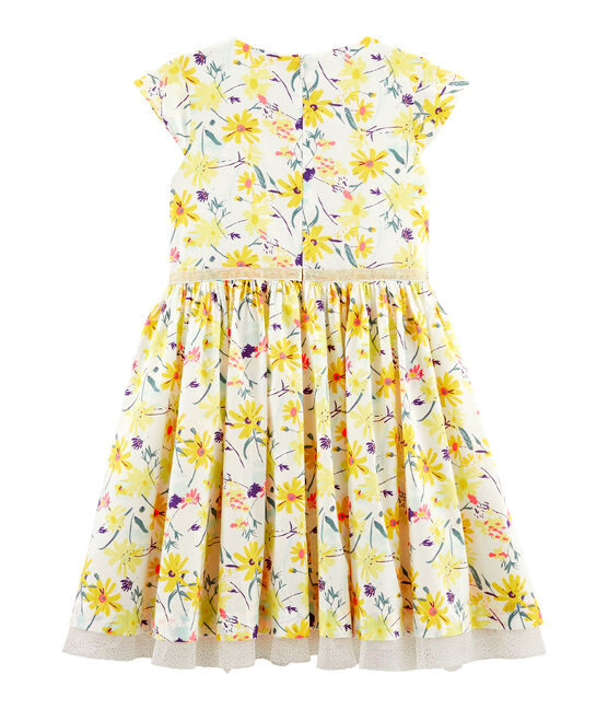 Robe manches courtes enfant fille blanc MARSHMALLOW/blanc MULTICO