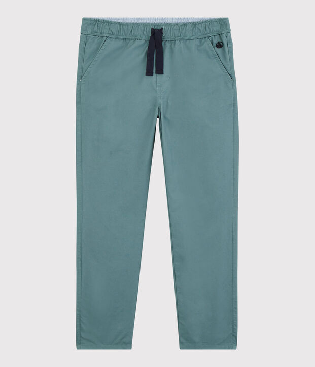 Pantalon regular en serge de coton enfant gar&ccedil;on vert
