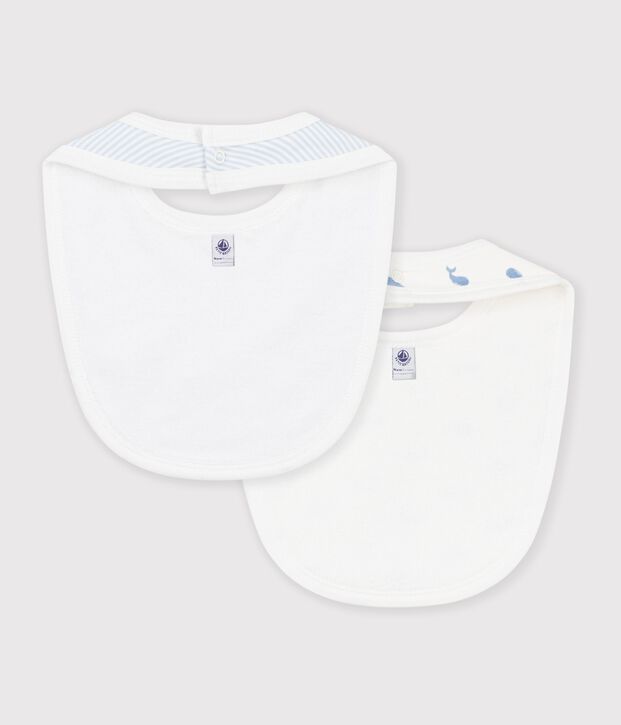 Lot de bavoirs b&eacute;b&eacute; en coton imprim&eacute; baleine multicouleur