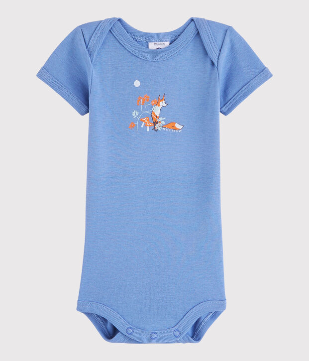 Body manches courtes b&eacute;b&eacute; fille-gar&ccedil;on bleu