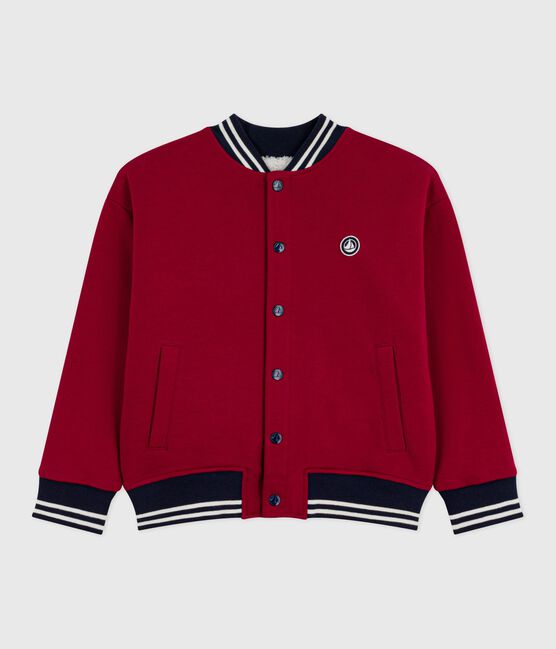 Teddy enfant en coton et sherpa uni AMARANTE