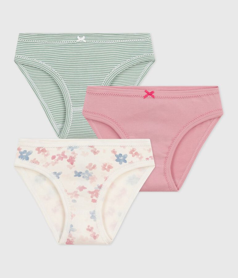 Lot de culottes enfant en coton imprim&eacute; fleurs variante 1
