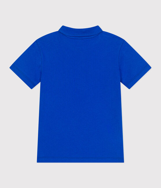 Polo enfant en coton à manches courtes uni bleu PERSE