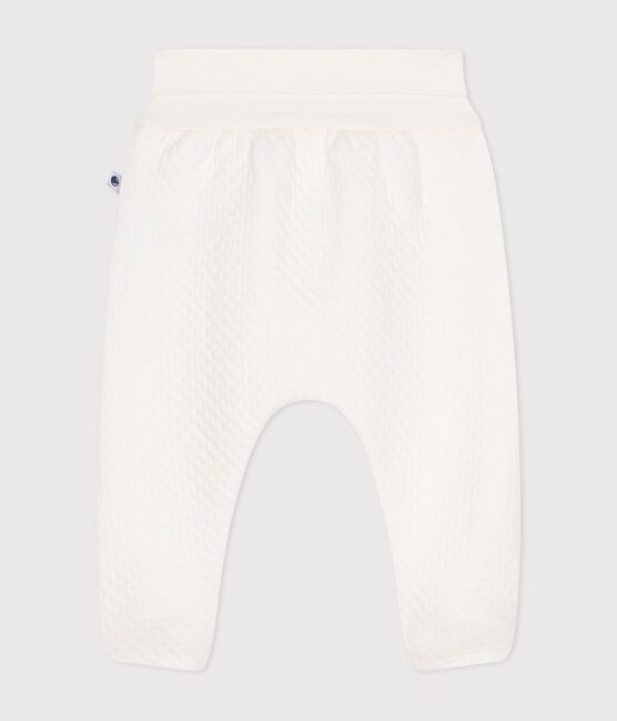 Pantalon à pieds en tubique matelassé  bébé blanc MARSHMALLOW