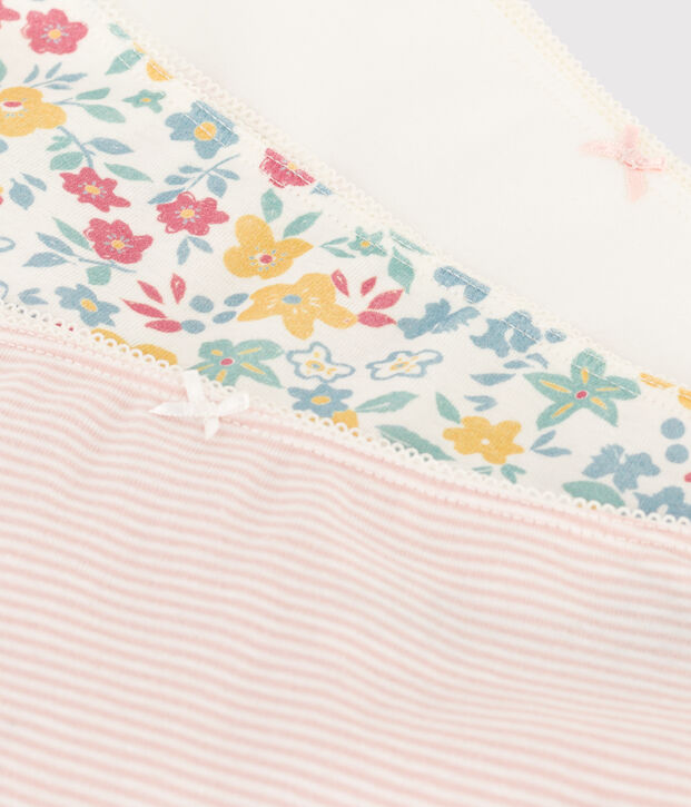 Lot de 3 shorties fleurs en coton petite fille multicouleur