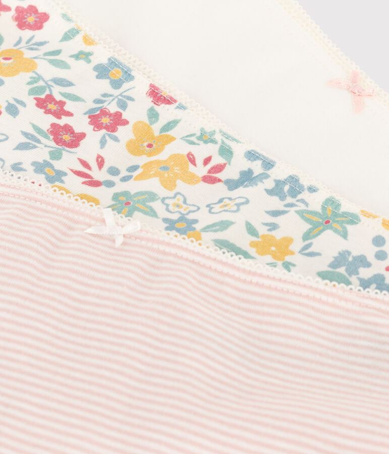 Lot de 3 shorties fleurs en coton petite fille variante 1