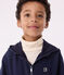 Sweatshirt zippé à capuche enfant en coton uni bleu SMOKING