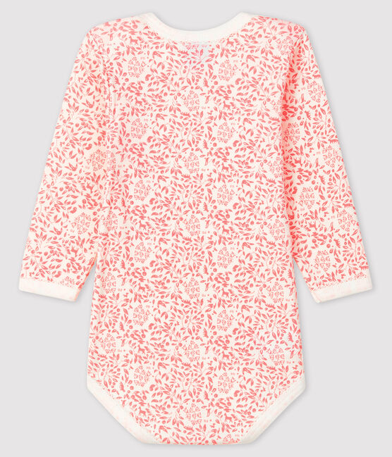 Body manches longues bébé fille blanc MARSHMALLOW/rose GRETEL