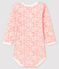 Body manches longues bébé fille blanc MARSHMALLOW/rose GRETEL