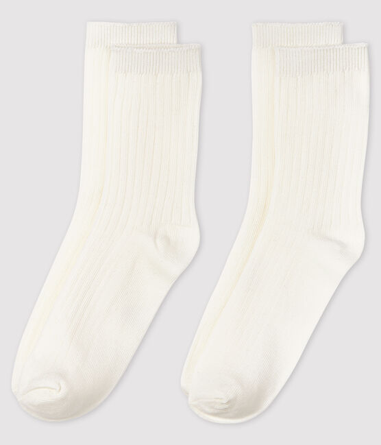 Lot de 2 de paires de chaussettes garçon blanc ECUME