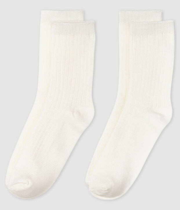 Lot de 2 de paires de chaussettes gar&ccedil;on blanc