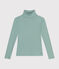Tee-shirt l'Iconique Col roulé en côte 2x2 femme vert PAUL