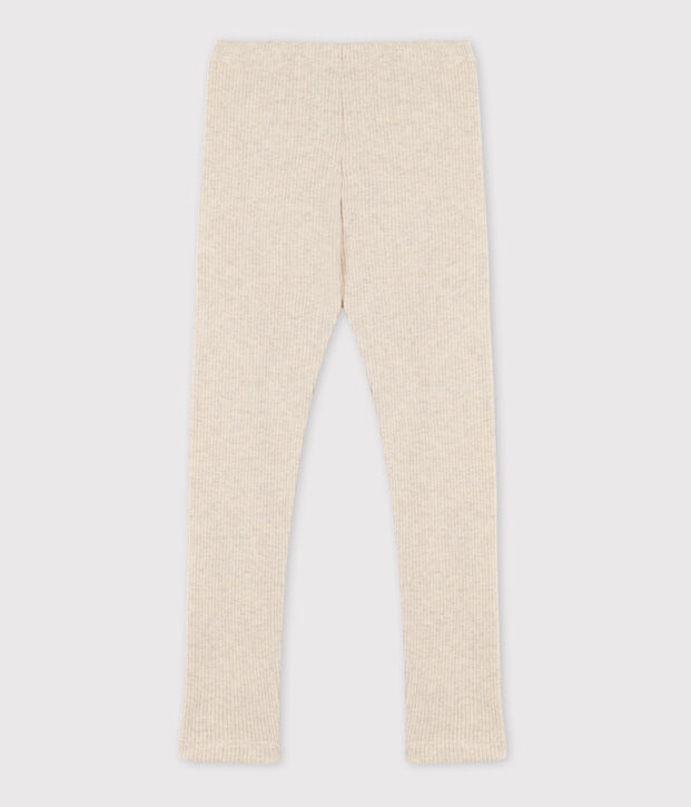 Legging en coton enfant fille beige chin&eacute;