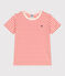 Teeshirt enfant en coton manches courtes à rayures rouge AVALANCHE/ SPICY