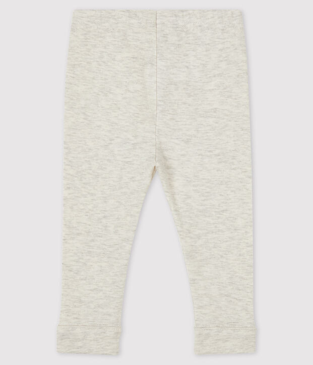 Legging b&eacute;b&eacute; fille en c&ocirc;te 1x1 unie beige
