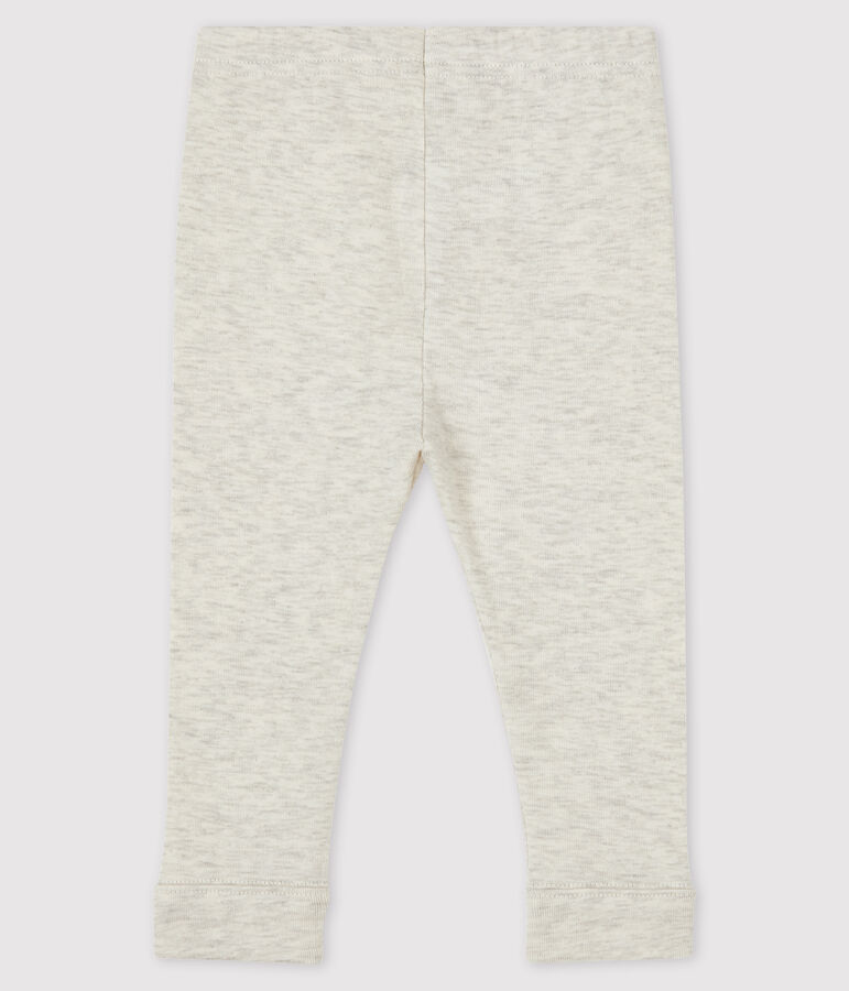 Legging b&eacute;b&eacute; fille en c&ocirc;te 1x1 unie beige MONTELIMAR CHINE