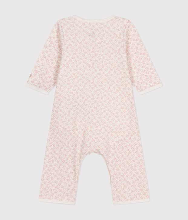 Bodyjama sans pieds en coton blanc/rose