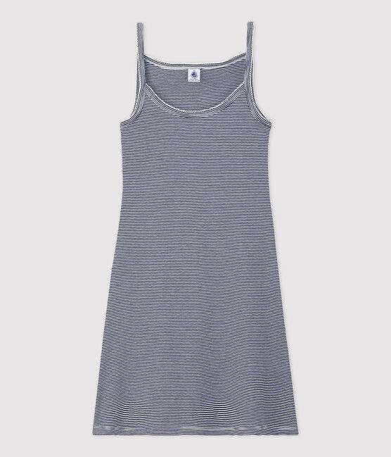 Nuisette en coton Femme bleu SMOKING/blanc MARSHMALLOW