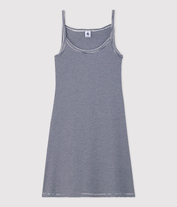 Nuisette en coton Femme bleu/blanc